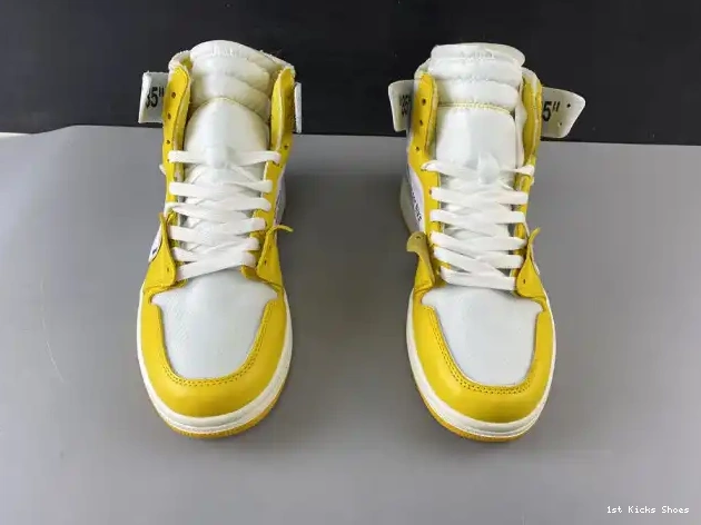 1st Kicks 1 AQ0818-149 Air Jordan x Off-White Powder Yellow-Cone NRG Dark White 0524